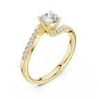 D Color Round Moissanite Lab Created Diamond Alternative Ring