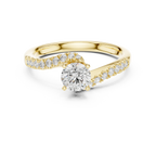 D Color Round Moissanite Lab Created Diamond Alternative Ring