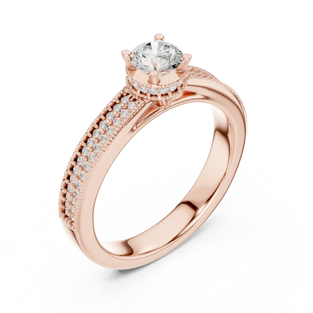 Brilliant Round Moissanite Anniversary Gift Ring E Color VVS