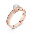 Brilliant Round Moissanite Anniversary Gift Ring E Color VVS