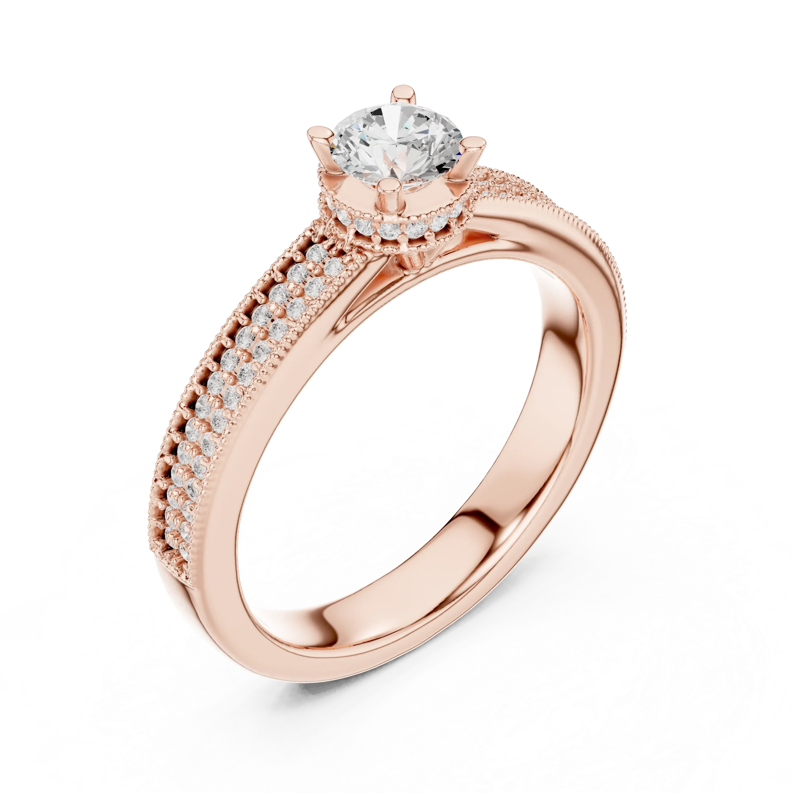 Brilliant Round Moissanite Anniversary Gift Ring E Color VVS