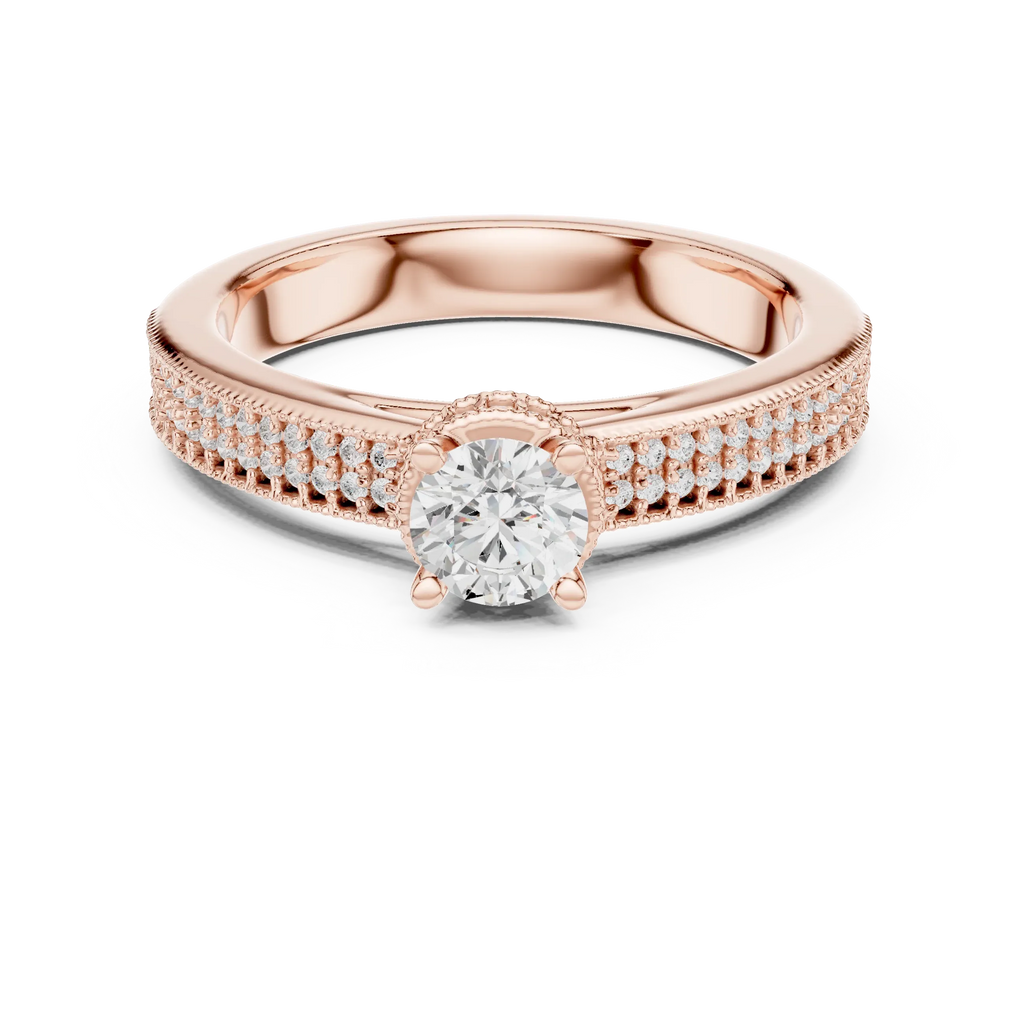 Brilliant Round Moissanite Anniversary Gift Ring E Color VVS