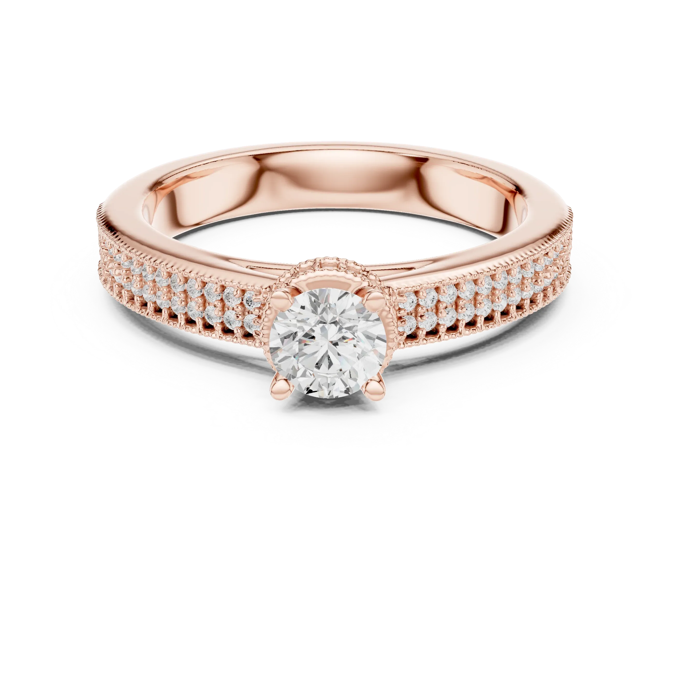 Brilliant Round Moissanite Anniversary Gift Ring E Color VVS