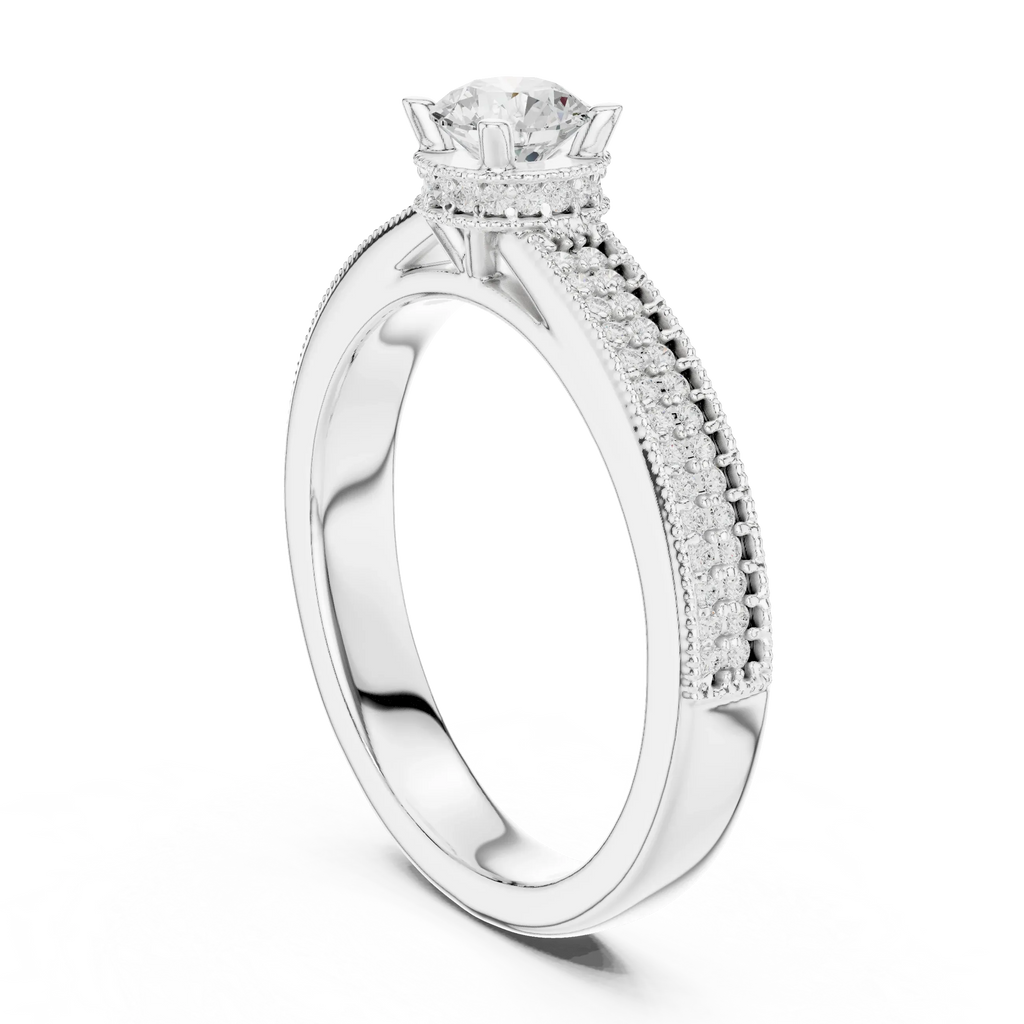 Brilliant Round Moissanite Anniversary Gift Ring E Color VVS