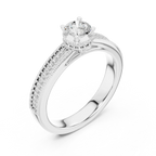 Brilliant Round Moissanite Anniversary Gift Ring E Color VVS