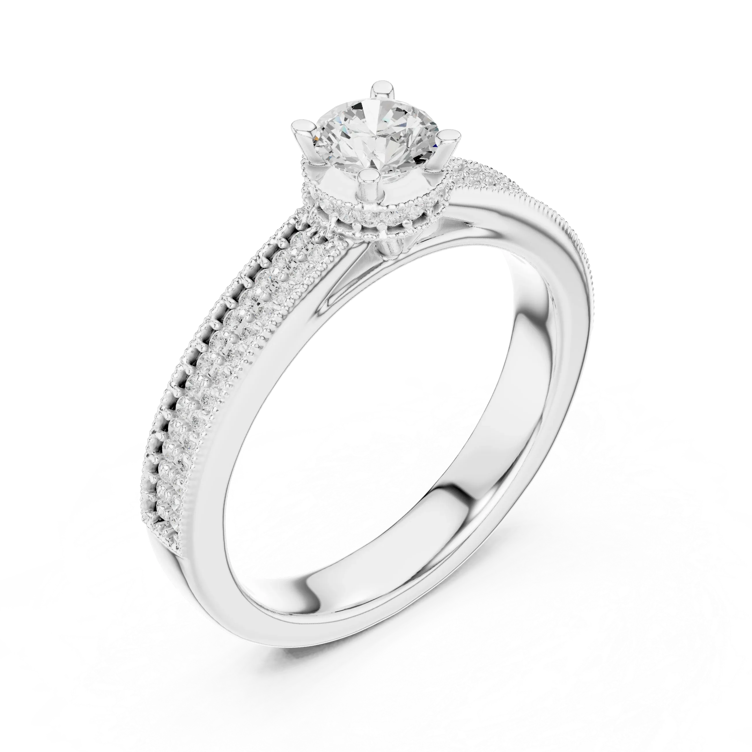 Brilliant Round Moissanite Anniversary Gift Ring E Color VVS