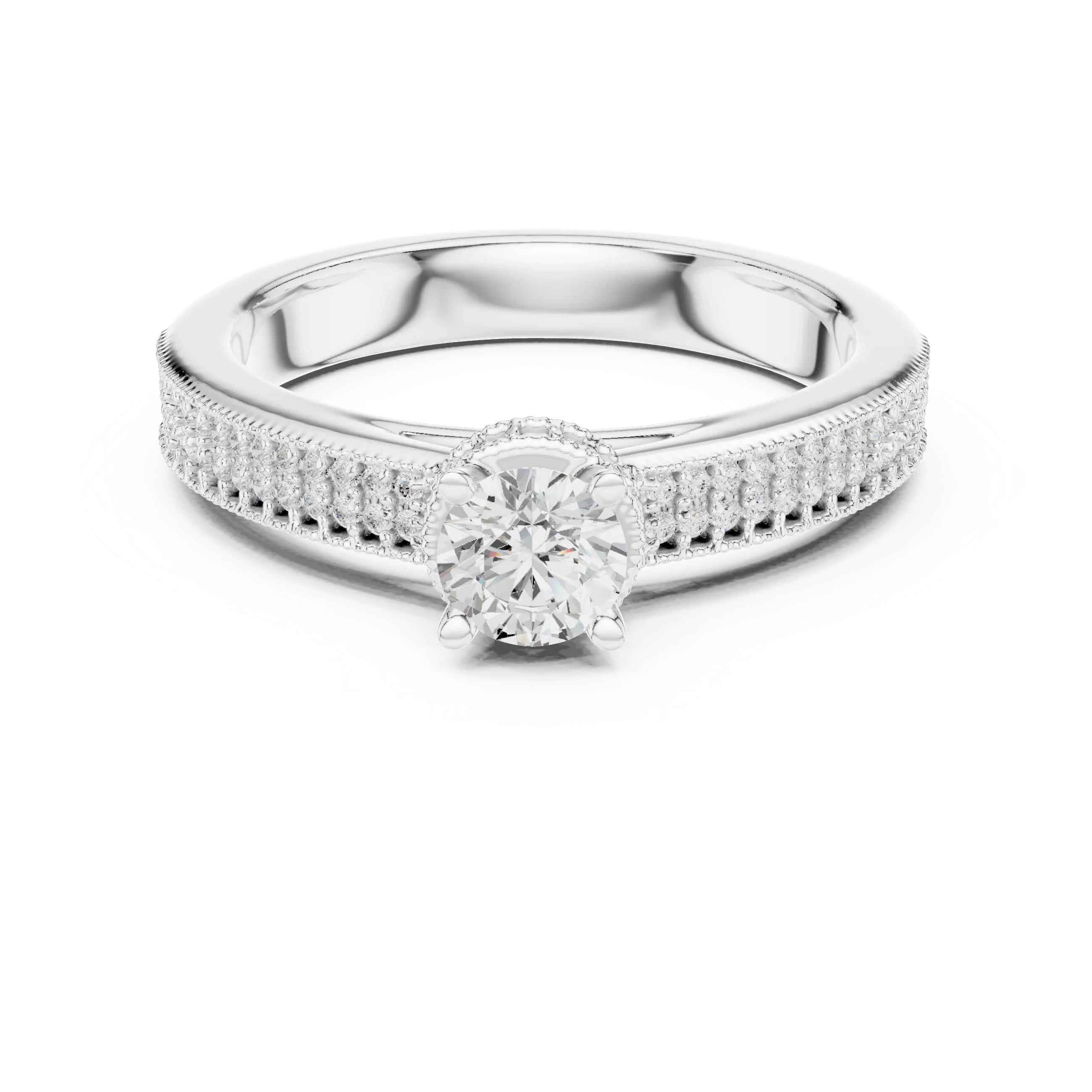 Brilliant Round Moissanite Anniversary Gift Ring E Color VVS