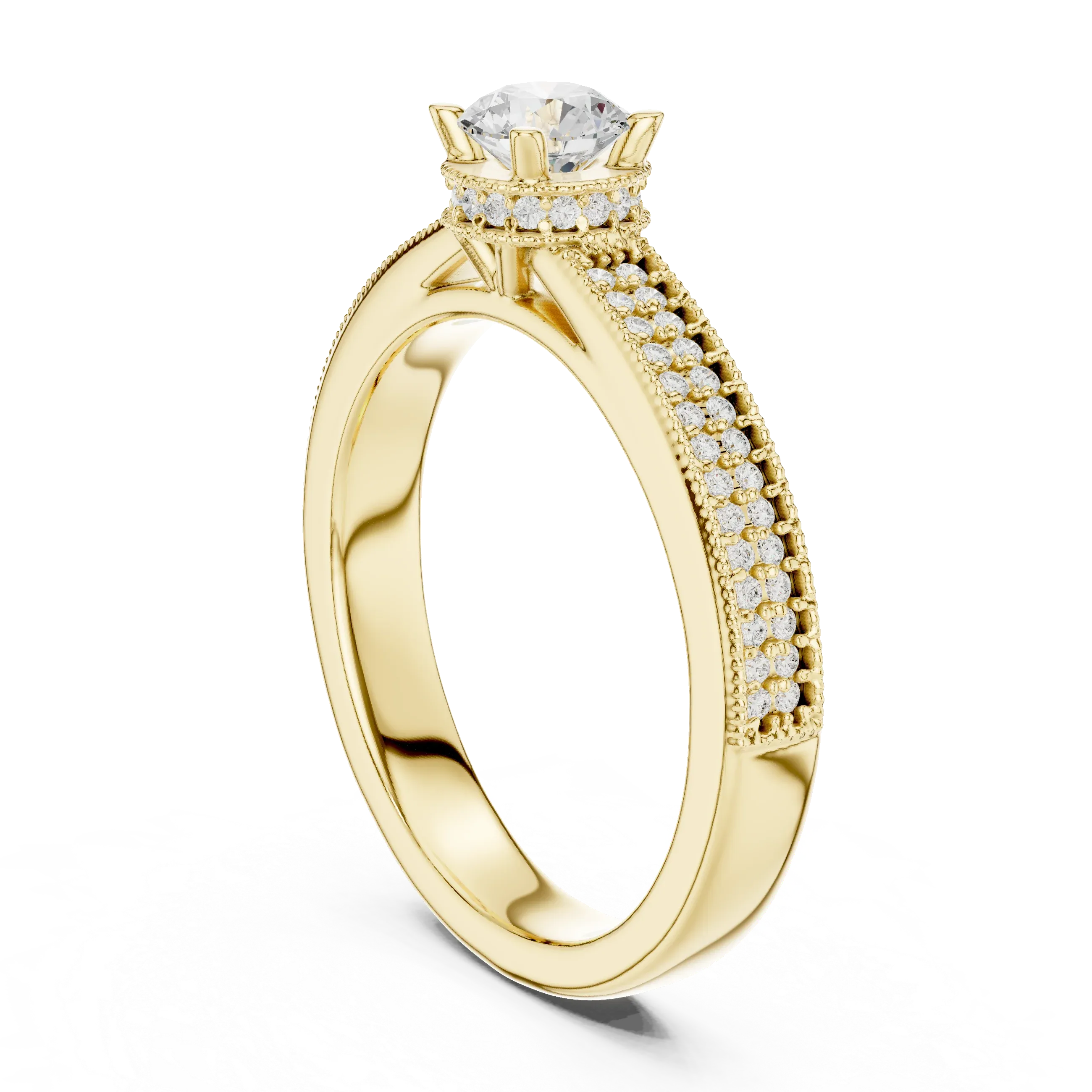 Brilliant Round Moissanite Anniversary Gift Ring E Color VVS