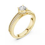 Brilliant Round Moissanite Anniversary Gift Ring E Color VVS