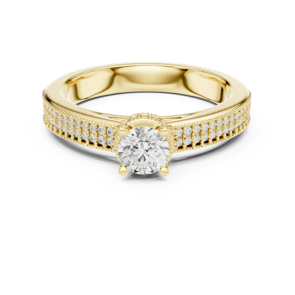 Brilliant Round Moissanite Anniversary Gift Ring E Color VVS