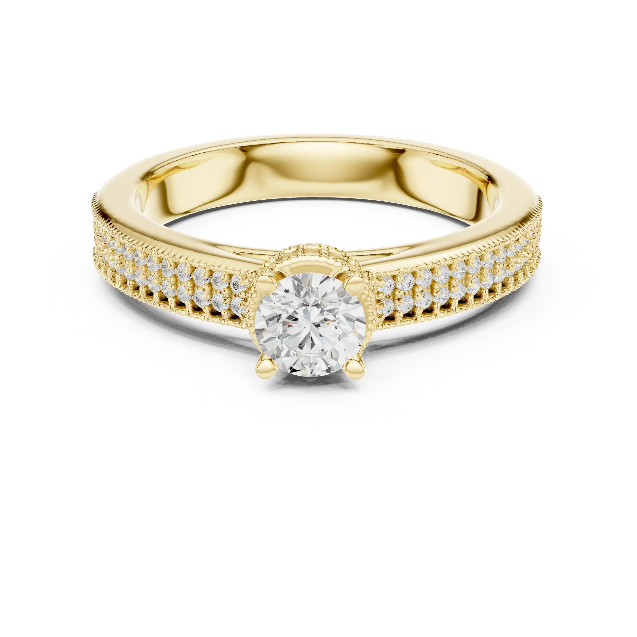Brilliant Round Moissanite Anniversary Gift Ring E Color VVS