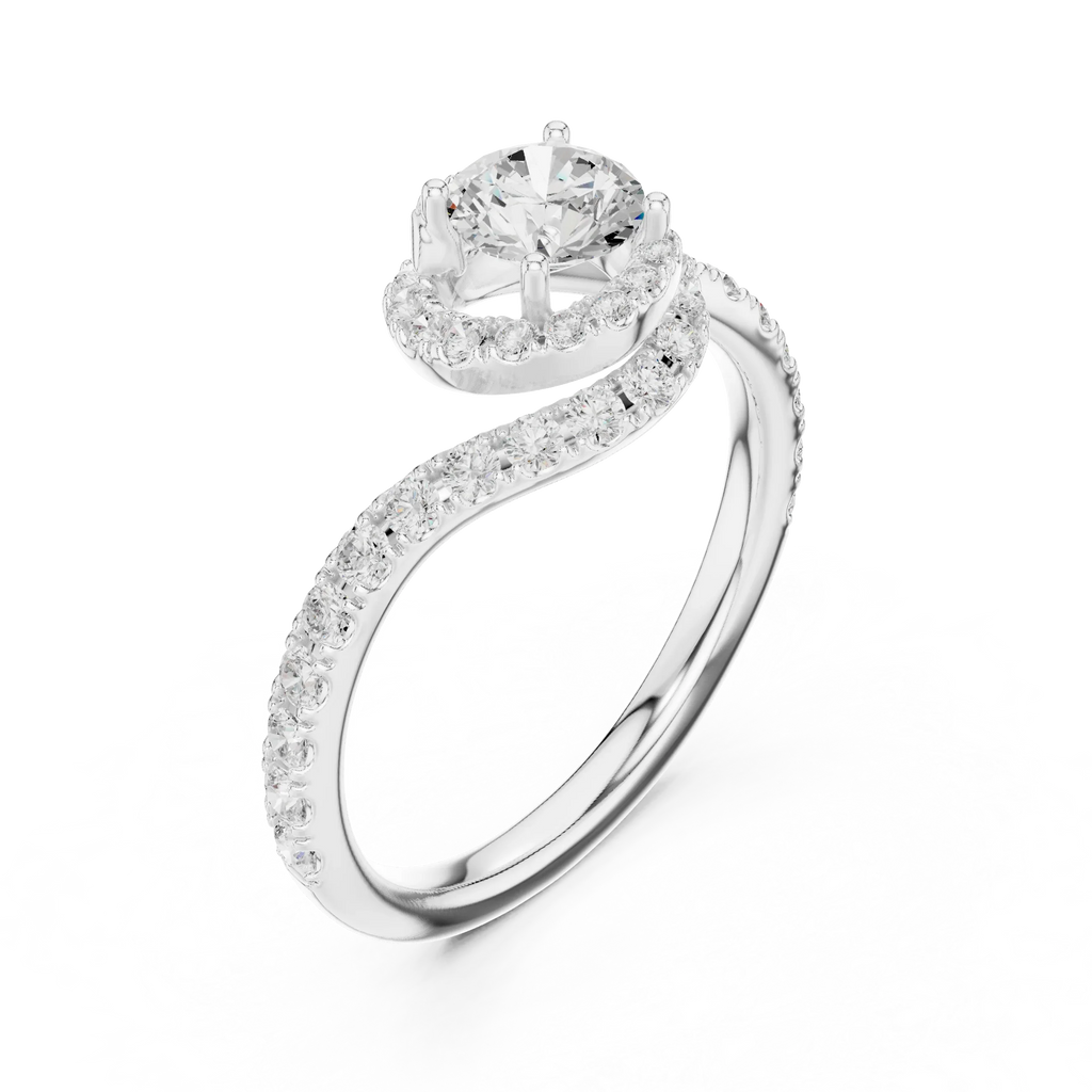 D Color VVS1 Round Moissanite Classic Solitaire Engagement Ring