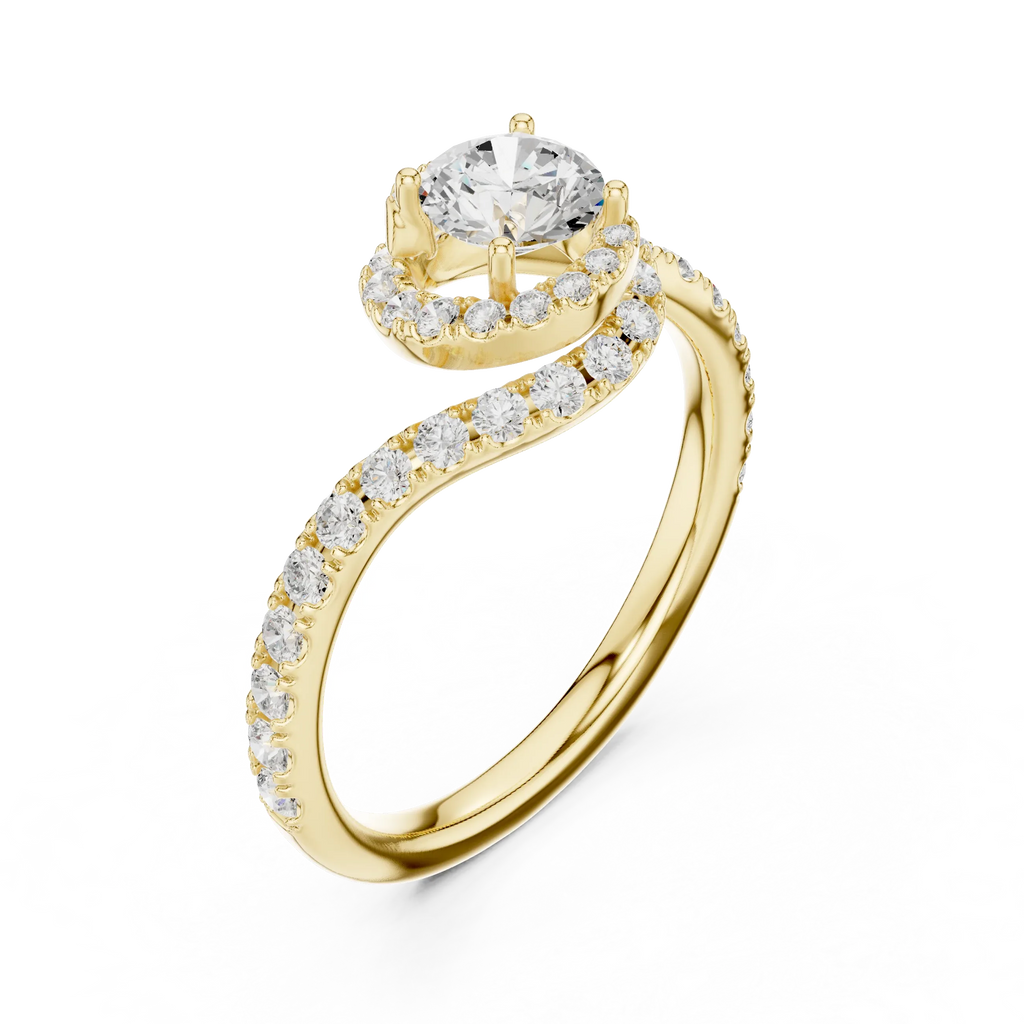 D Color VVS1 Round Moissanite Classic Solitaire Engagement Ring