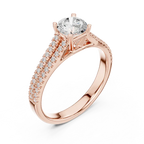 E Color Round Lab Grown Diamond Solitaire Wedding Ring VVS