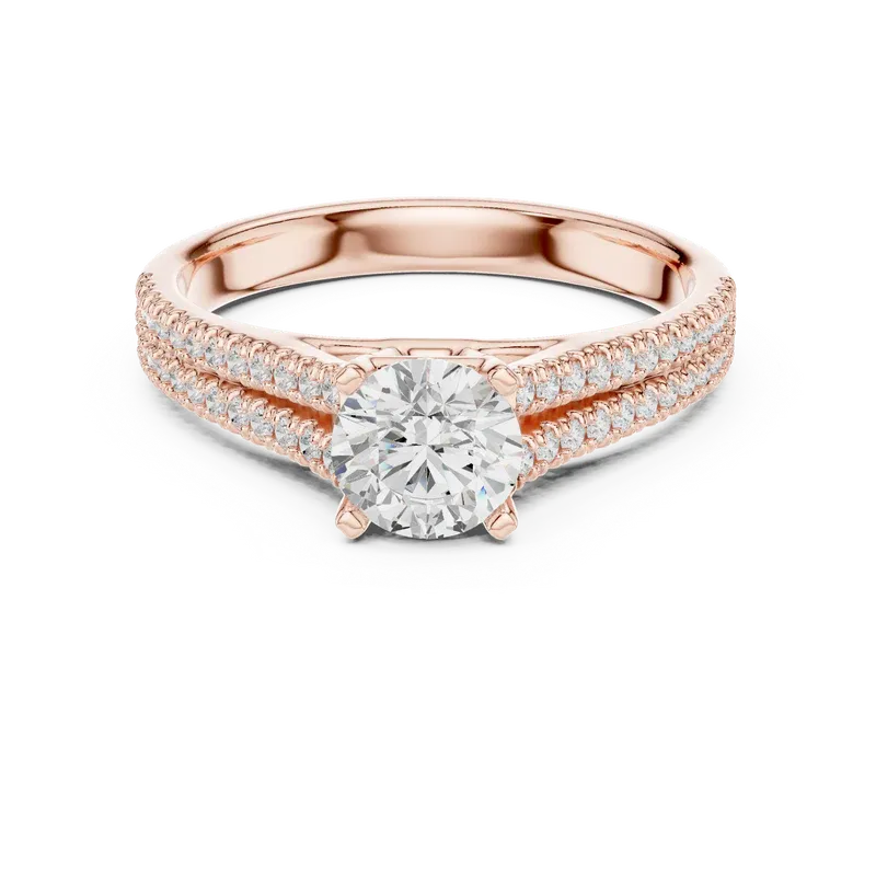 E Color Round Lab Grown Diamond Solitaire Wedding Ring VVS