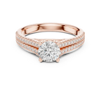 E Color Round Lab Grown Diamond Solitaire Wedding Ring VVS