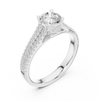 E Color Round Lab Grown Diamond Solitaire Wedding Ring VVS