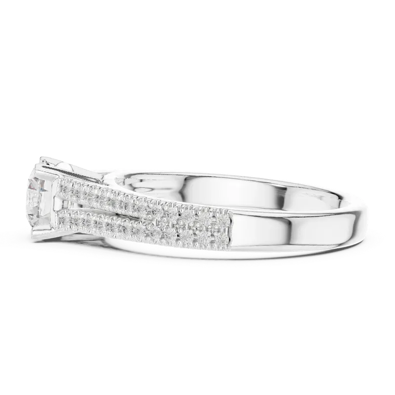 E Color Round Lab Grown Diamond Solitaire Wedding Ring VVS