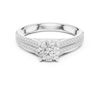 E Color Round Lab Grown Diamond Solitaire Wedding Ring VVS