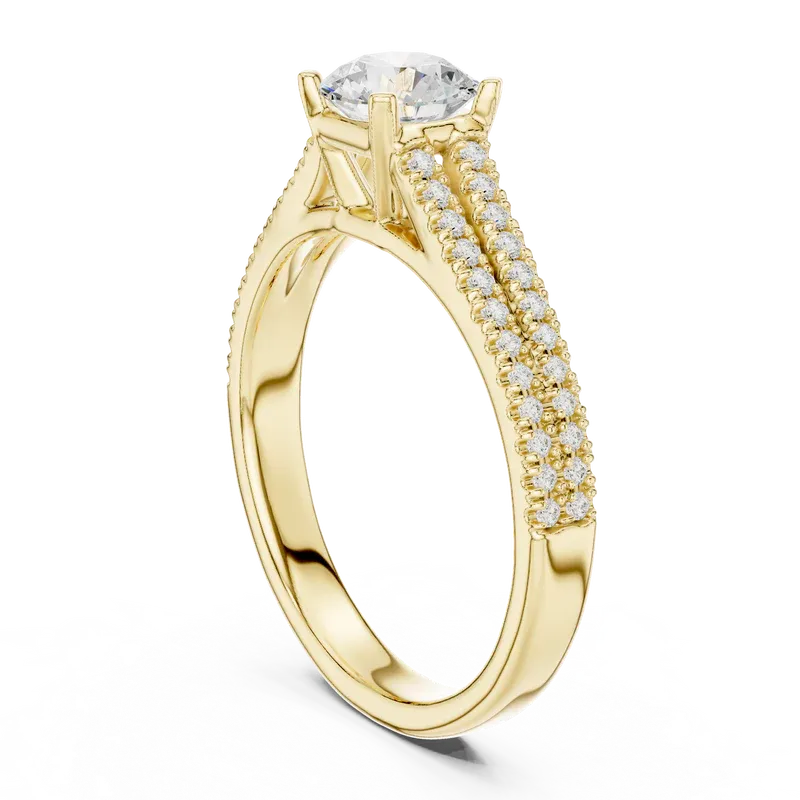E Color Round Lab Grown Diamond Solitaire Wedding Ring VVS