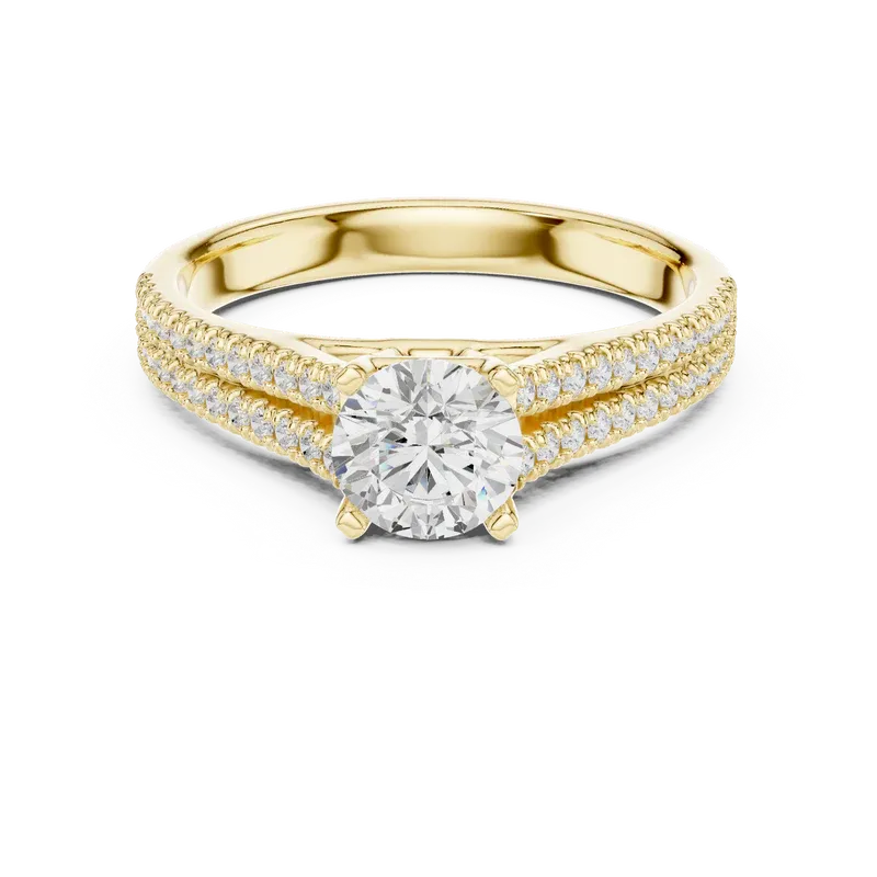 E Color Round Lab Grown Diamond Solitaire Wedding Ring VVS