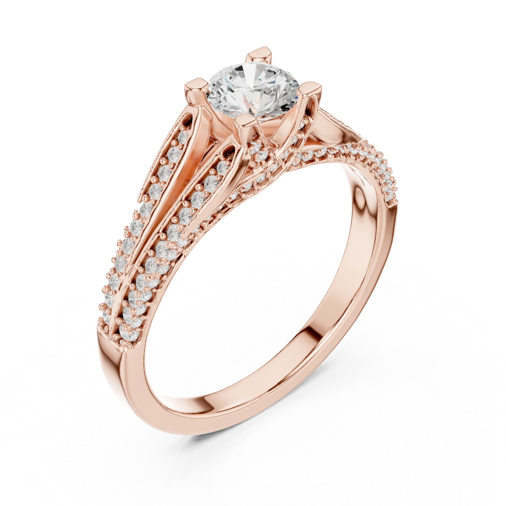 F Color Round Moissanite High-Setting Solitaire Anniversary Gift