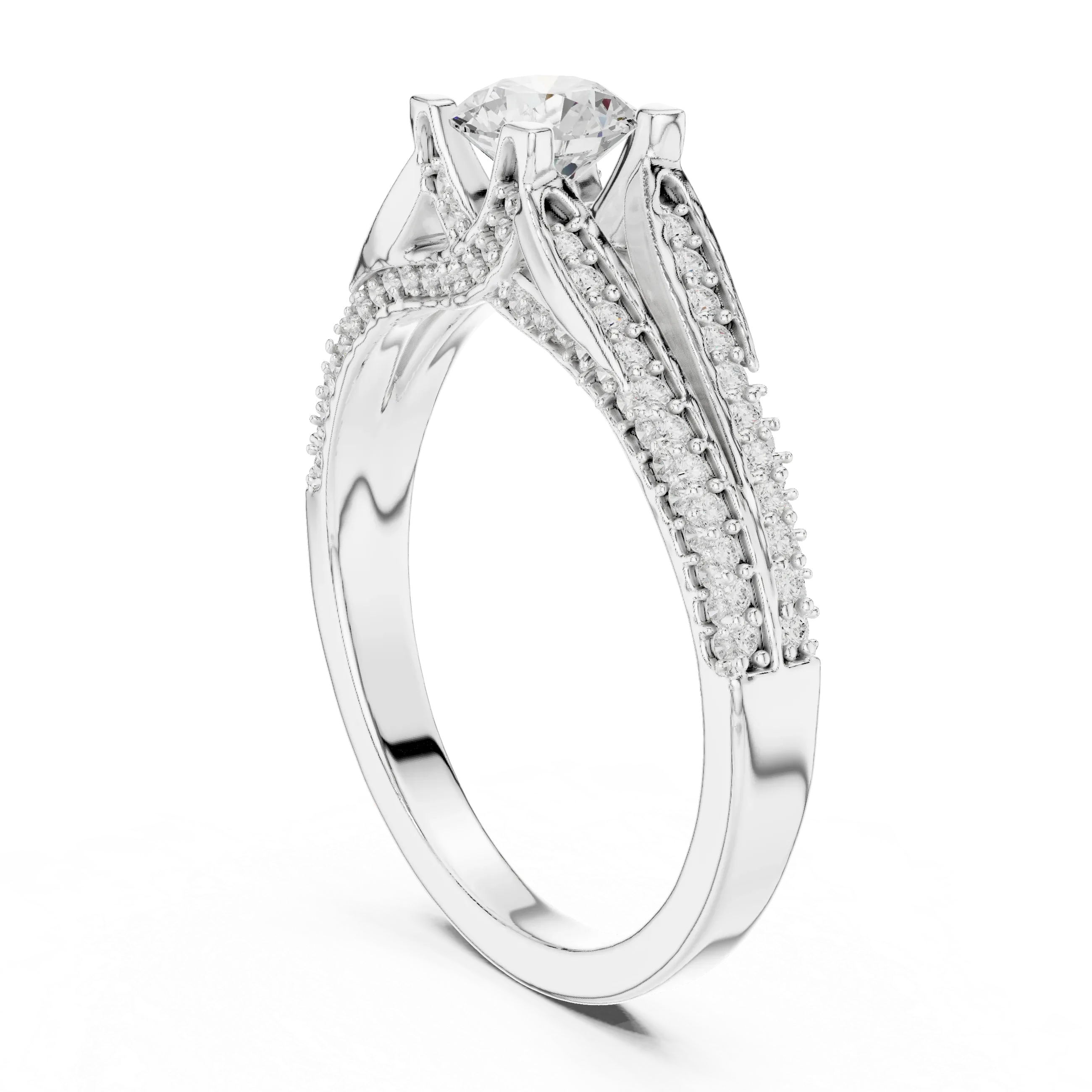 F Color Round Moissanite High-Setting Solitaire Anniversary Gift