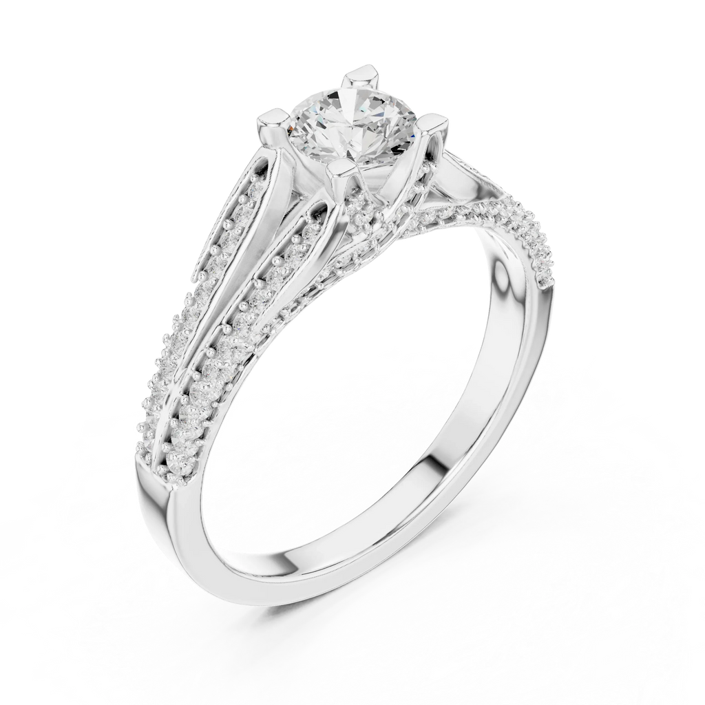 F Color Round Moissanite High-Setting Solitaire Anniversary Gift