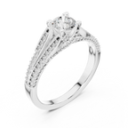 F Color Round Moissanite High-Setting Solitaire Anniversary Gift