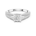 F Color Round Moissanite High-Setting Solitaire Anniversary Gift