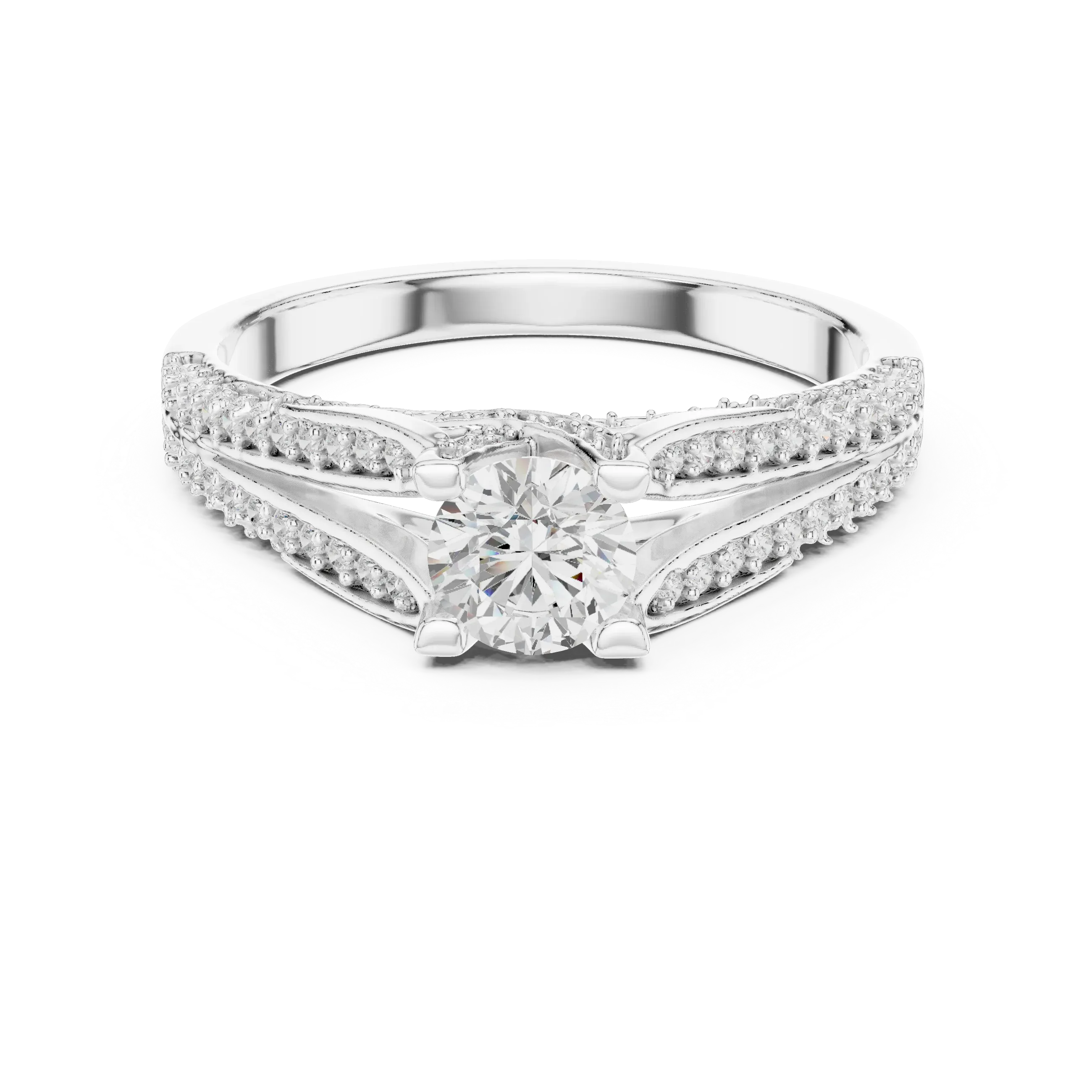 F Color Round Moissanite High-Setting Solitaire Anniversary Gift