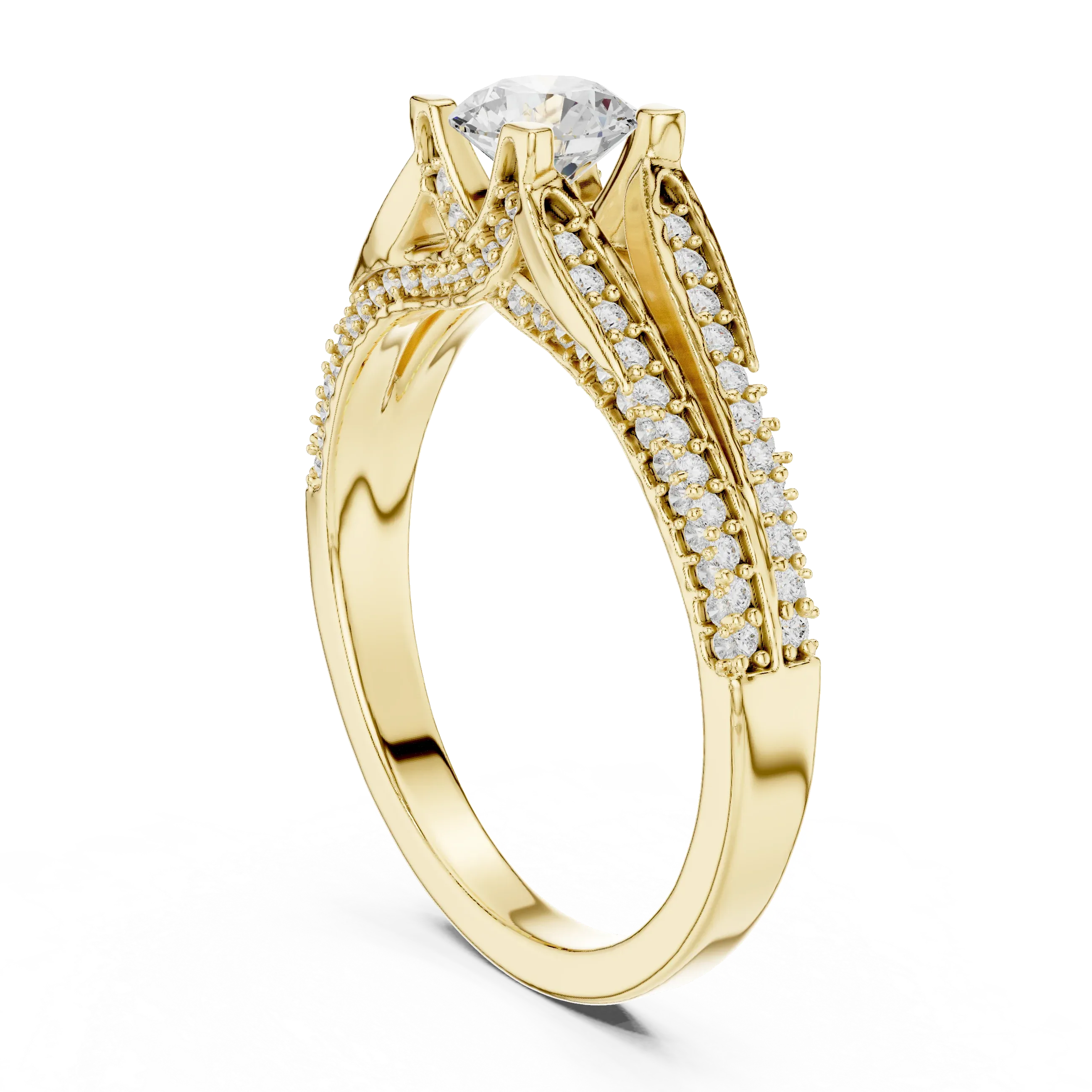 F Color Round Moissanite High-Setting Solitaire Anniversary Gift