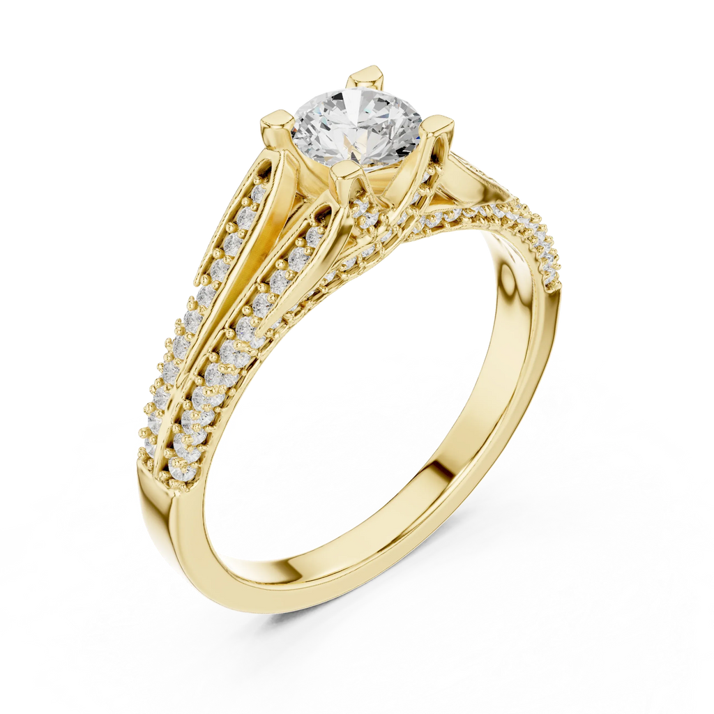 F Color Round Moissanite High-Setting Solitaire Anniversary Gift