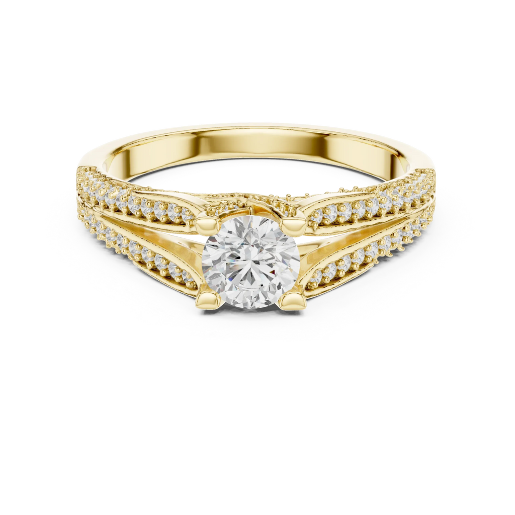 F Color Round Moissanite High-Setting Solitaire Anniversary Gift
