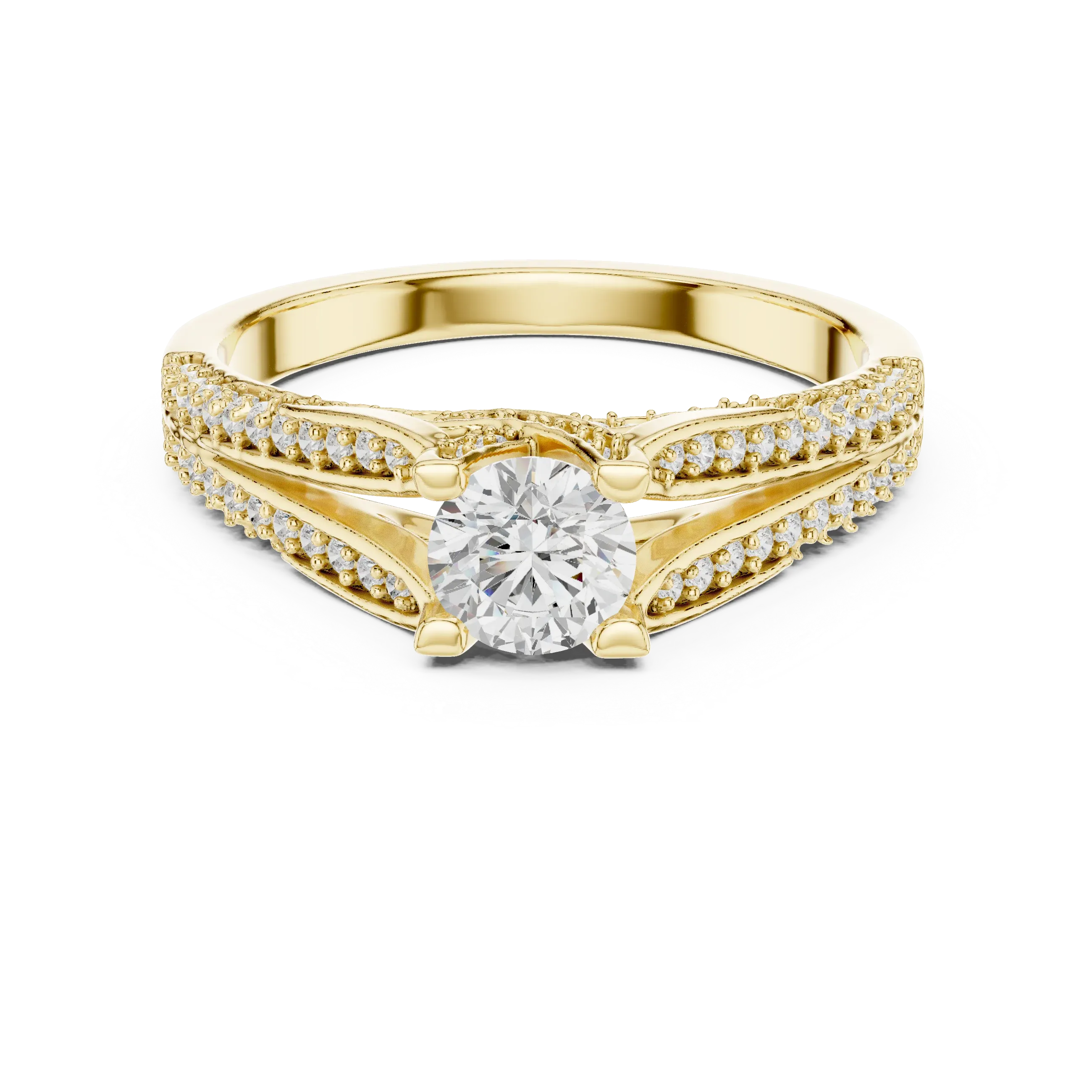 F Color Round Moissanite High-Setting Solitaire Anniversary Gift