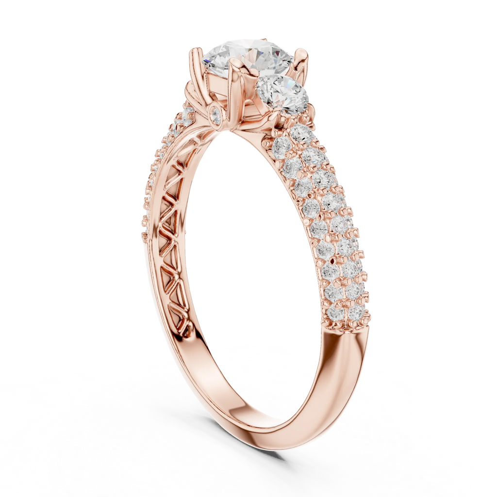 Round VVS Solitaire Diamond Engagement Ring D Color