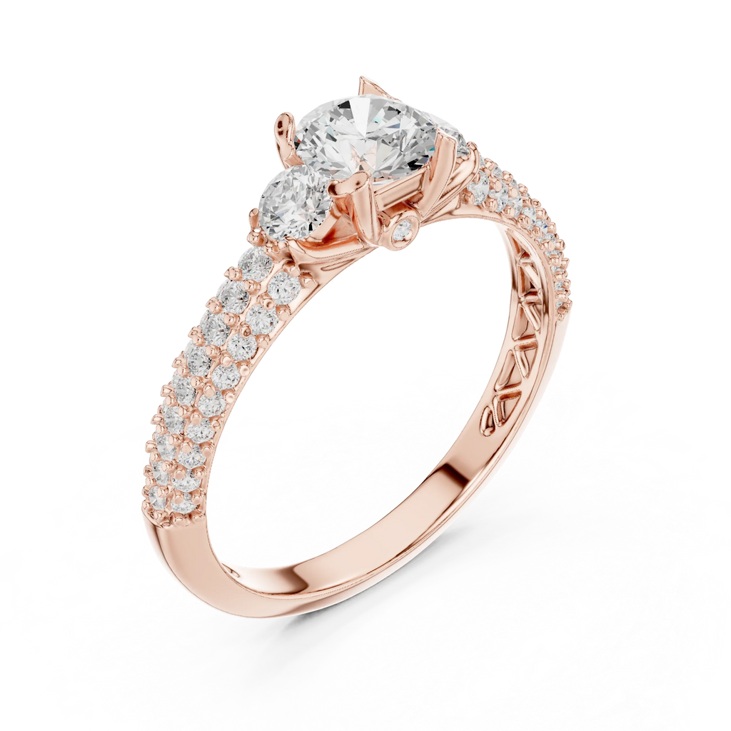 Round VVS Solitaire Diamond Engagement Ring D Color