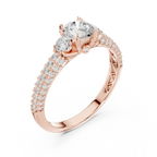 Round VVS Solitaire Diamond Engagement Ring D Color