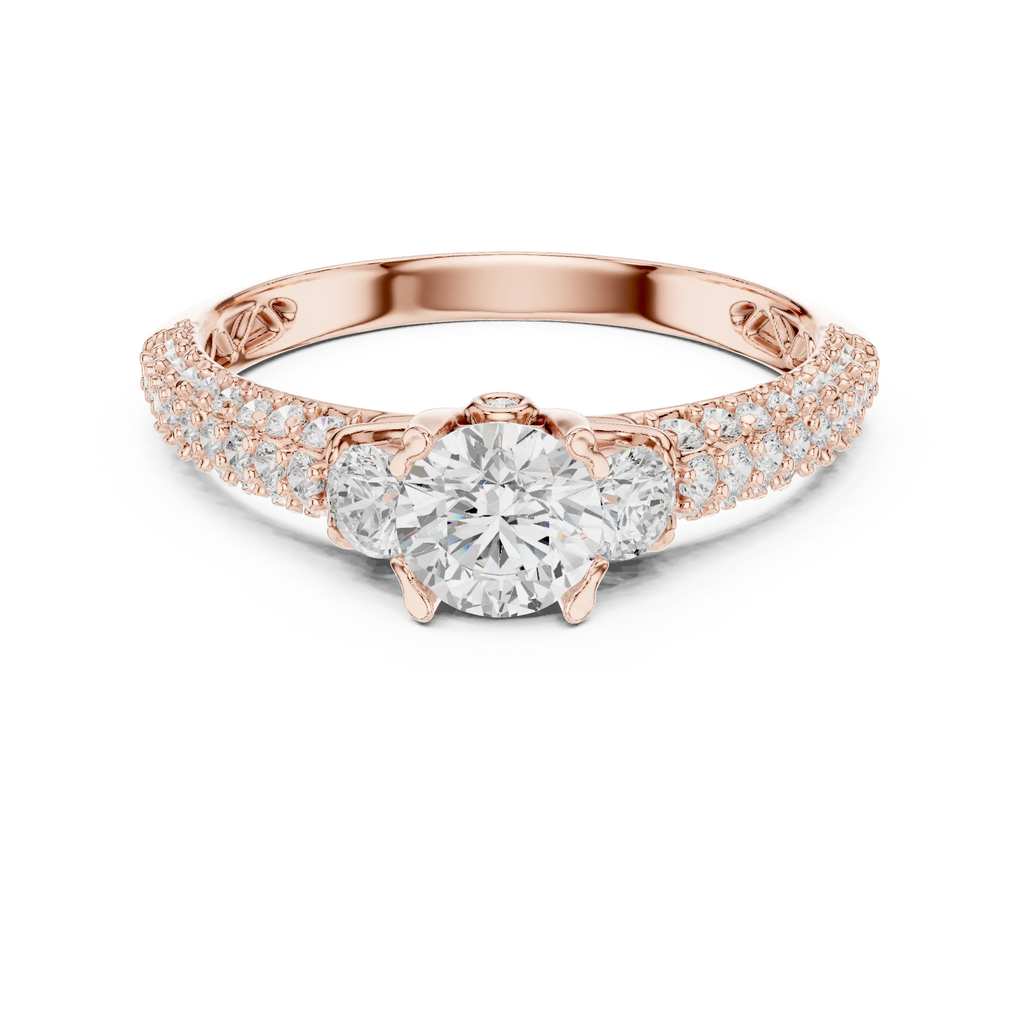 Round VVS Solitaire Diamond Engagement Ring D Color