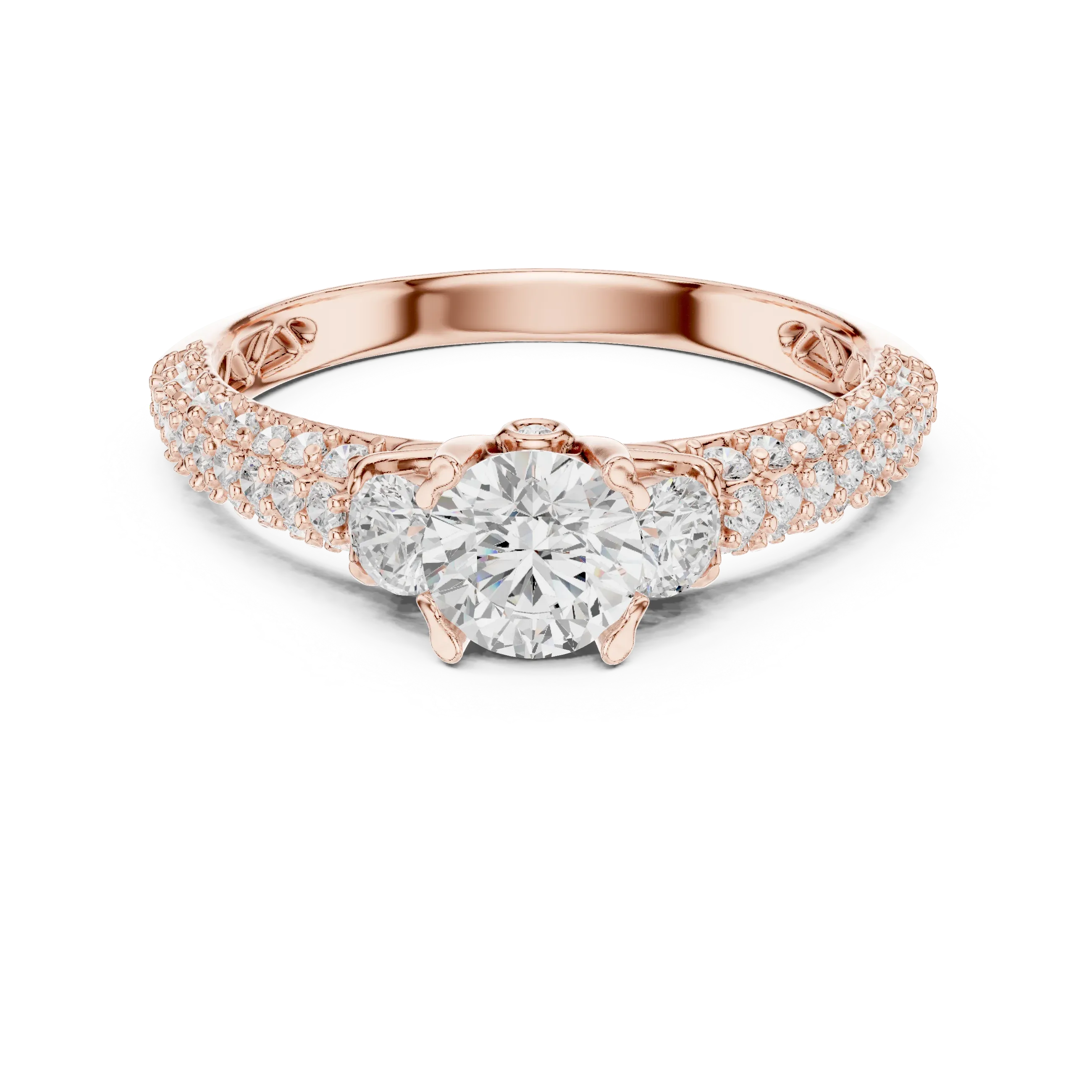 Round VVS Solitaire Diamond Engagement Ring D Color