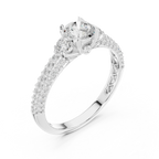 Round VVS Solitaire Diamond Engagement Ring D Color