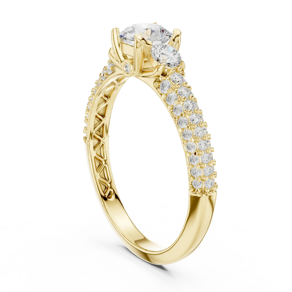 Round VVS Solitaire Diamond Engagement Ring D Color