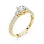 Round VVS Solitaire Diamond Engagement Ring D Color