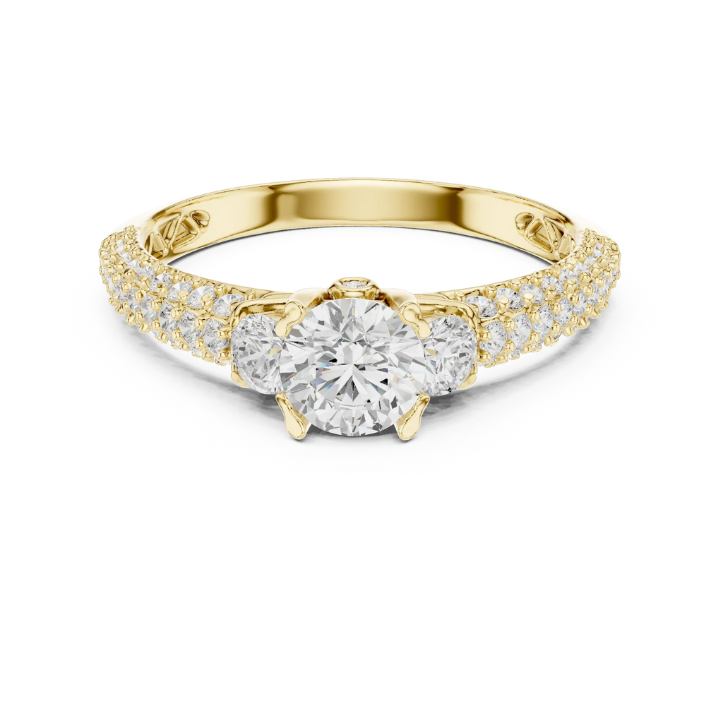 Round VVS Solitaire Diamond Engagement Ring D Color