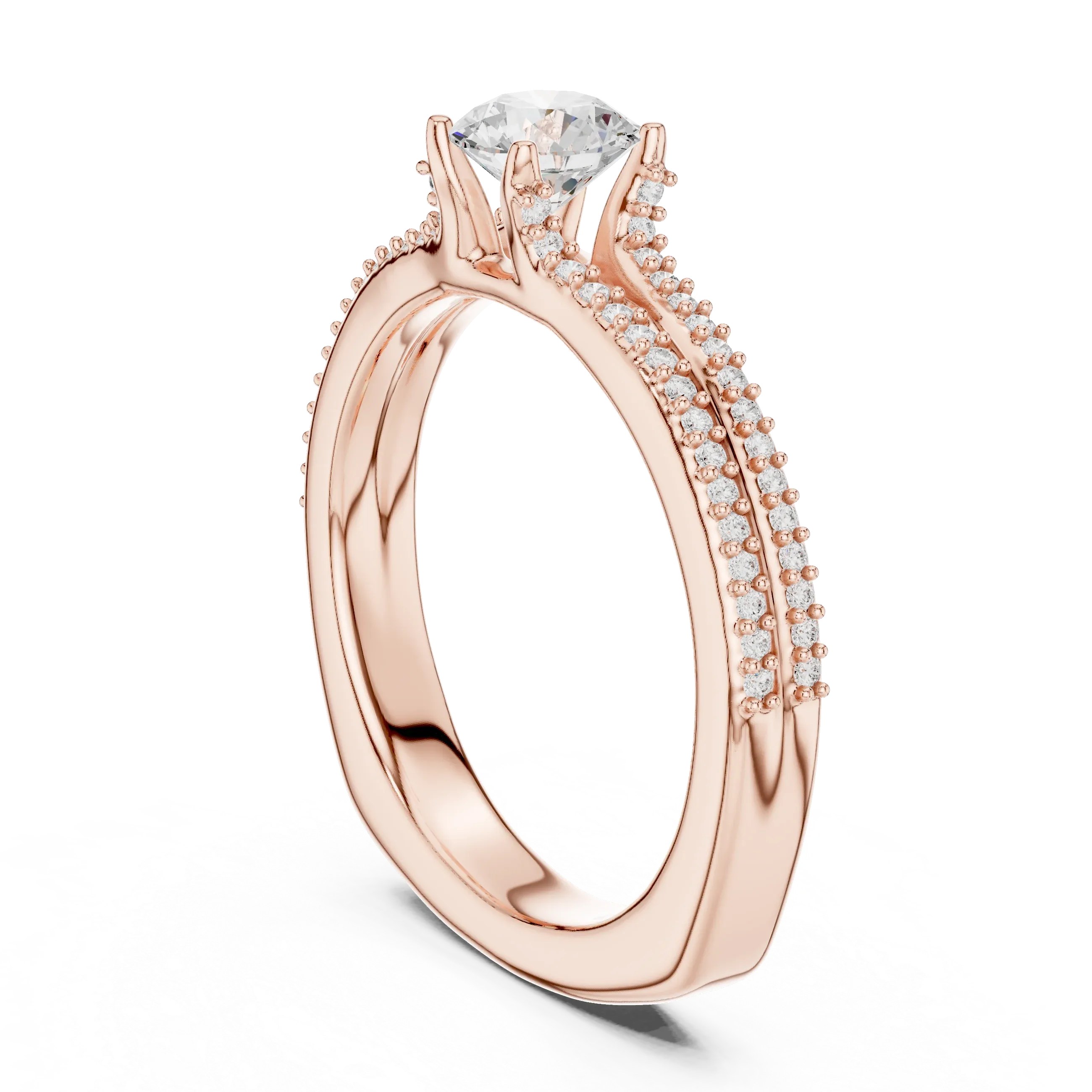Minimalist Round Moissanite Solitaire Ring E Color VVS1