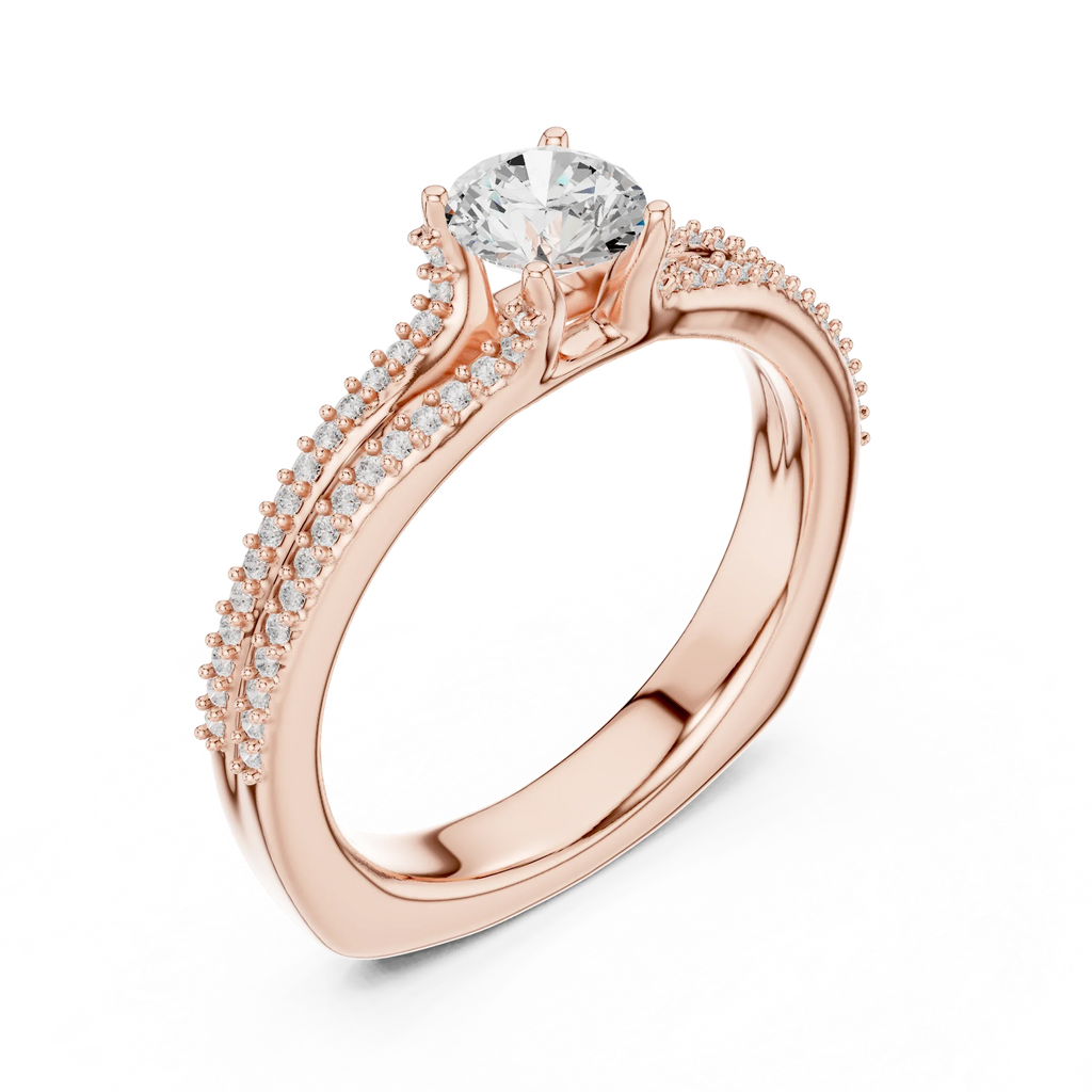 Minimalist Round Moissanite Solitaire Ring E Color VVS1