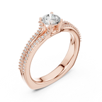 Minimalist Round Moissanite Solitaire Ring E Color VVS1