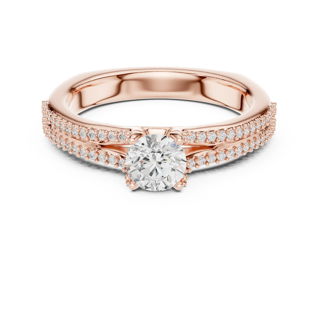 Minimalist Round Moissanite Solitaire Ring E Color VVS1