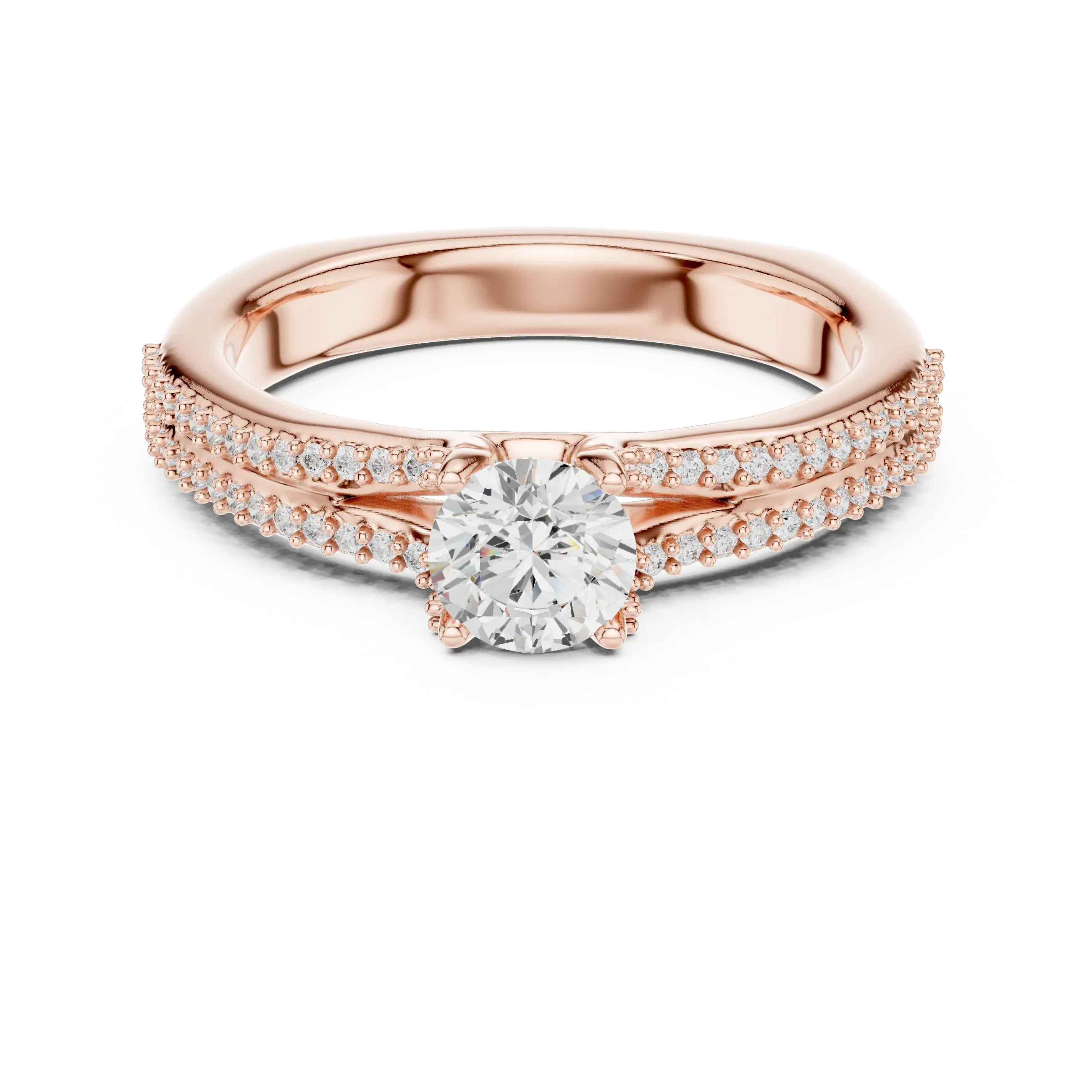Minimalist Round Moissanite Solitaire Ring E Color VVS1