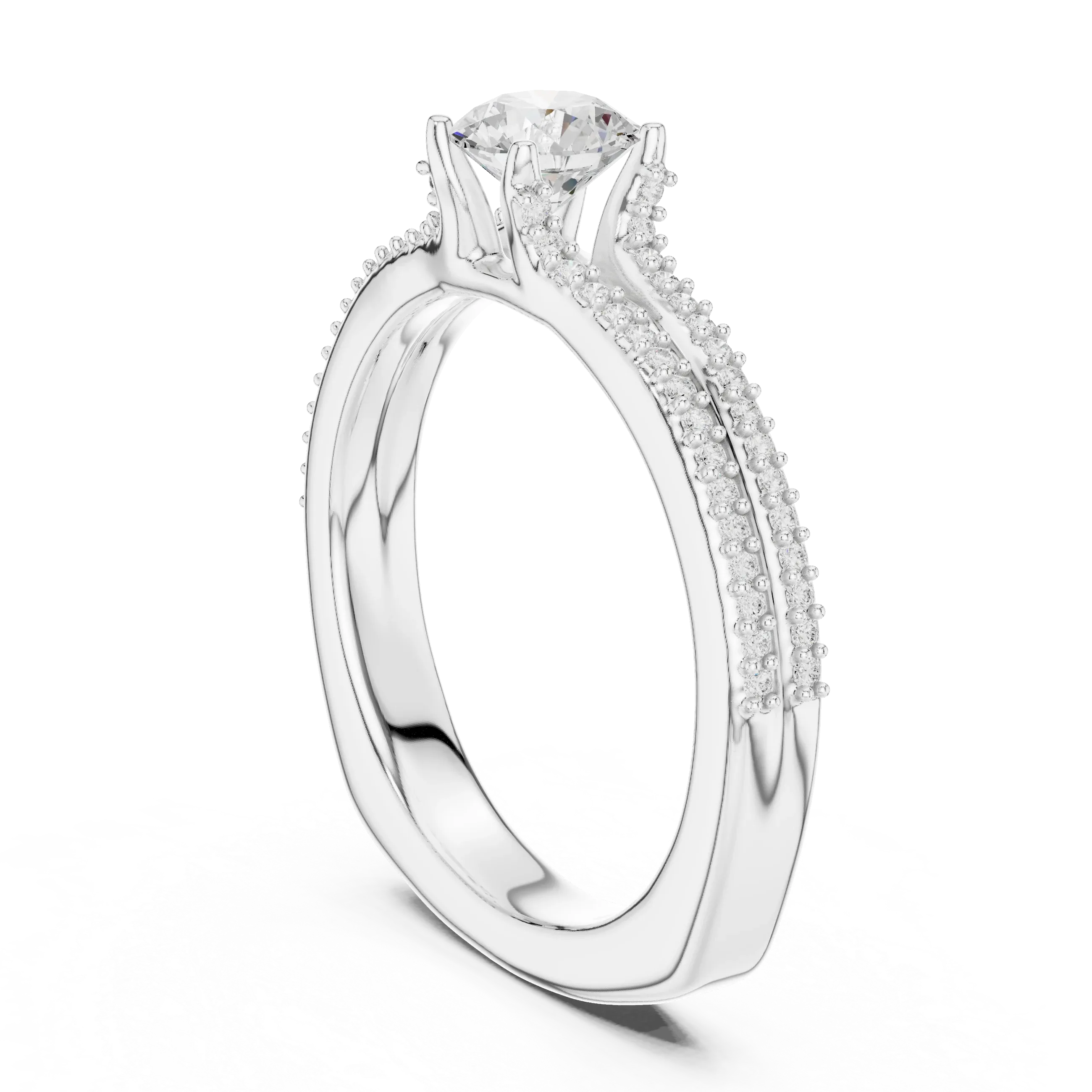 Minimalist Round Moissanite Solitaire Ring E Color VVS1